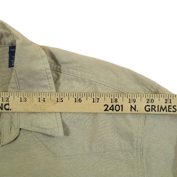 Vintage Wrangler Mens Shirt XXL Western Pearl Snap Long Sleeve Tan - Picture 6 of 10